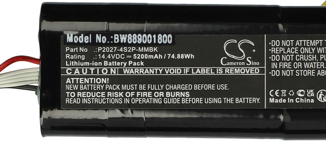 vhbw Akku Ersatz für Xiaomi P2027-4S2P-MMBK für Home Cleaner Heimroboter (5200 mAh, 14,4 V, Li-Ion)