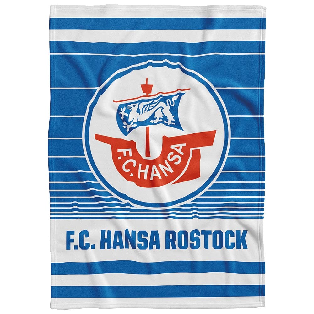 FC Hansa Rostock Veloursdecke Kuscheldecke Decke Steppdecke Stadiondecke Logo, 222745, 150 x 200 cm,