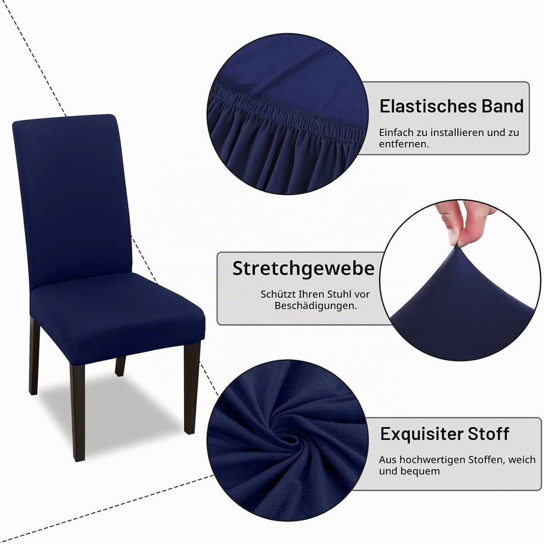 FIGOOO Stuhlhussen 6er Set Stretch Stuhlhussen für Esszimmerstühle Elastisch Moderne Universal Stuhl