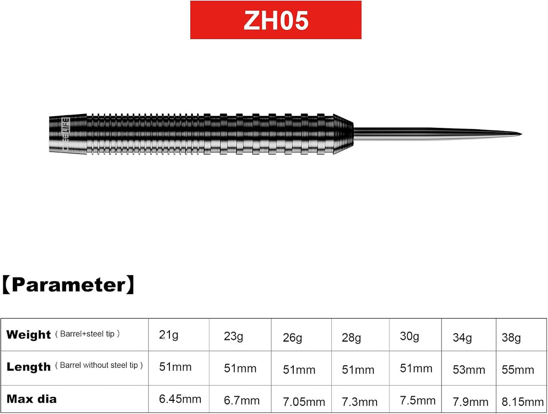 CyeeLife 26g Tungsten Steel Dart Barrels 90% ZH05 Schwarz