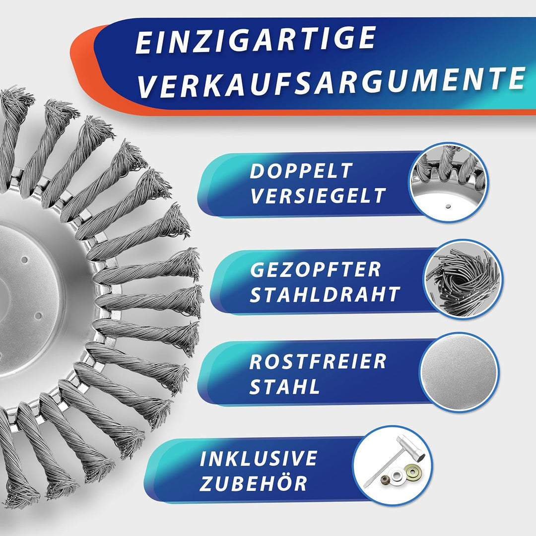 WEGLUST Unkrautbürste Wildkrautbürste für Motorsense Freischneider Rundbürste für Motorsense - 200x2