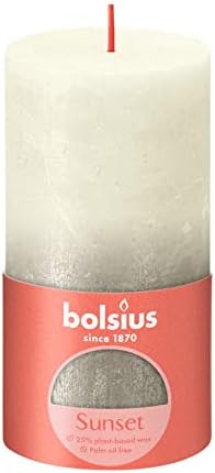 Bolsius Rustik Stumpenkerzen - Fading Metallic - Elfenbein & Champagner - 4er Pack - 13 x 7 cm - Lan