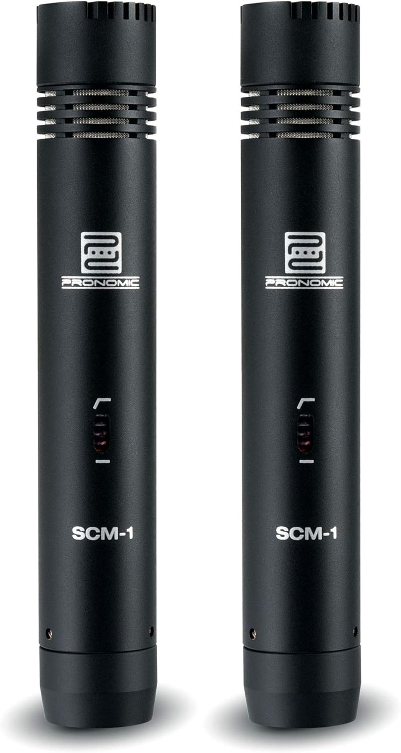 Pronomic SCM-1 Kleinmembran Mikrofon Stereo Set - Hochwertiger Koffer mit 2x Mikrofon, 1 x T-Bar Ste