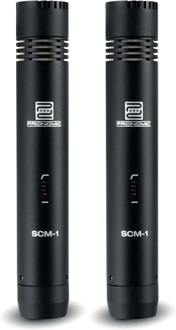 Pronomic SCM-1 Kleinmembran Mikrofon Stereo Set - Hochwertiger Koffer mit 2x Mikrofon, 1 x T-Bar Ste