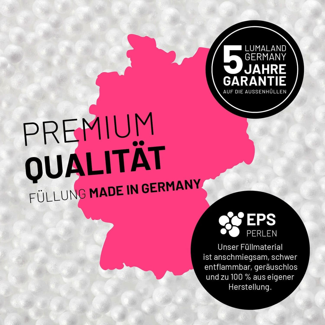 Lumaland Sitzsack Luxury XL Plus 85x65cm | Microvelours Beanbag mit extra weichem & robustem Stoff |