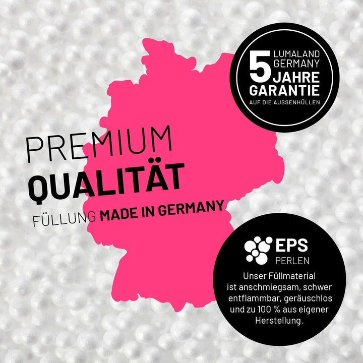 Lumaland Sitzsack Luxury XL Plus 85x65cm | Microvelours Beanbag mit extra weichem & robustem Stoff |
