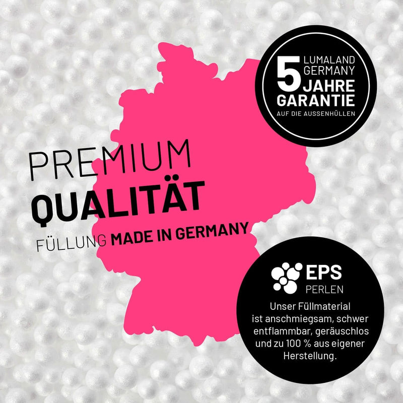 Lumaland Sitzsack Luxury XL Plus 85x65cm | Microvelours Beanbag mit extra weichem & robustem Stoff |