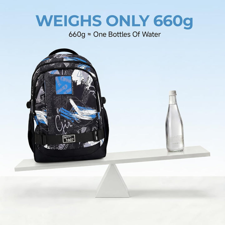 Amythe Schulrucksack Jungen Teenager, Rucksack Schule Gymnasium Oberstufe Schulranzen mit Trolley-Gu