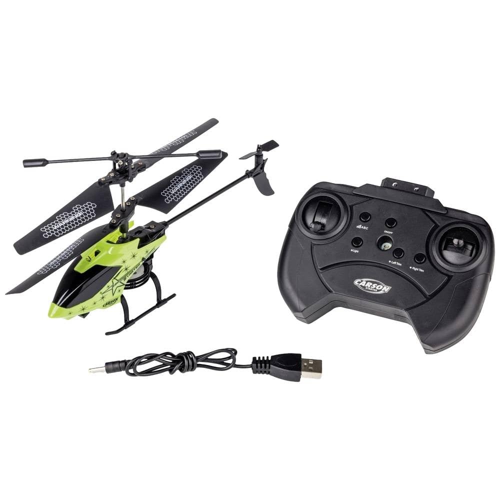 Carson 500507182 Starter Tyrann 230 IR 2Ch RTF grün - Hubschrauber, für Einsteiger, RC Heli, fernges