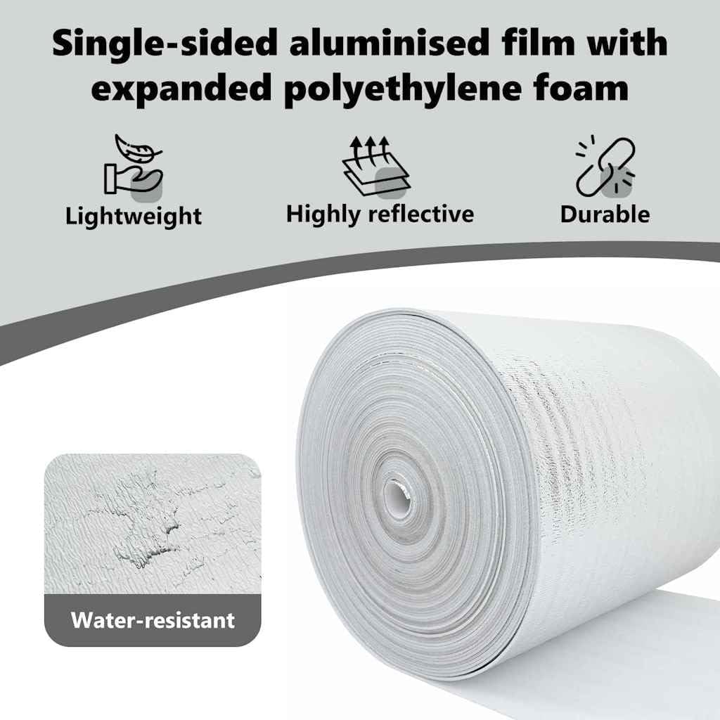 vidaXL Heizkörper-Reflektorfolie Silber 25 x 1 m Polyethylen 1 x 25 m, 1 x 25 m
