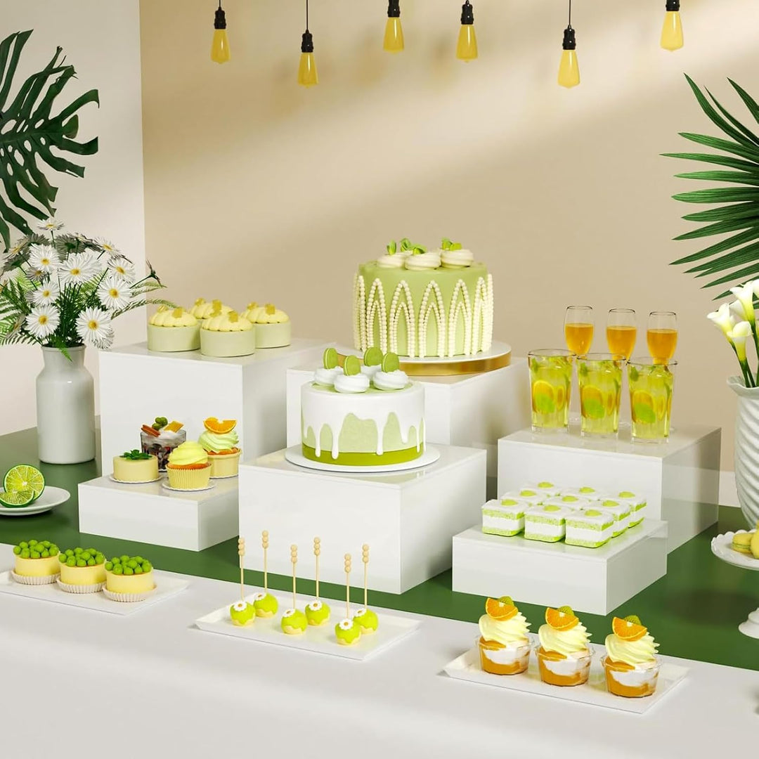 YumSur 5'', 6'', 7'', 7.8''Buffet Riser Acryl Ständer，4 Stück Lebensmittelerhöhung, Cupcake, Lebensm