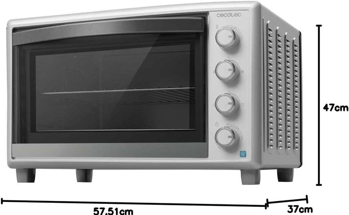 Cecotec Tischkonvektionsofen 60 Liter Bake&amp;Toast 6090 White Gyro. 2200 W, Innenbeleuchtung, 12 Funkt