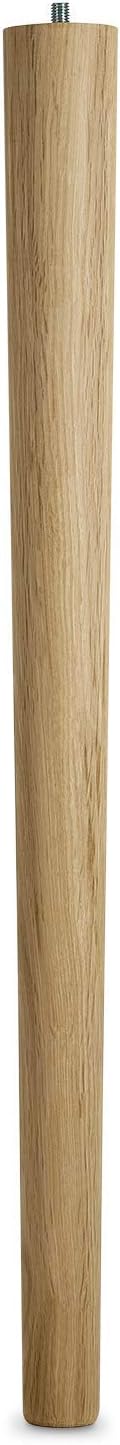 Tischbein Eiche roh H 710 mm/Ø 60/40 mm mit Gewindestift M10 Ideal für Küchen & ESS-Tische/Tischfuss