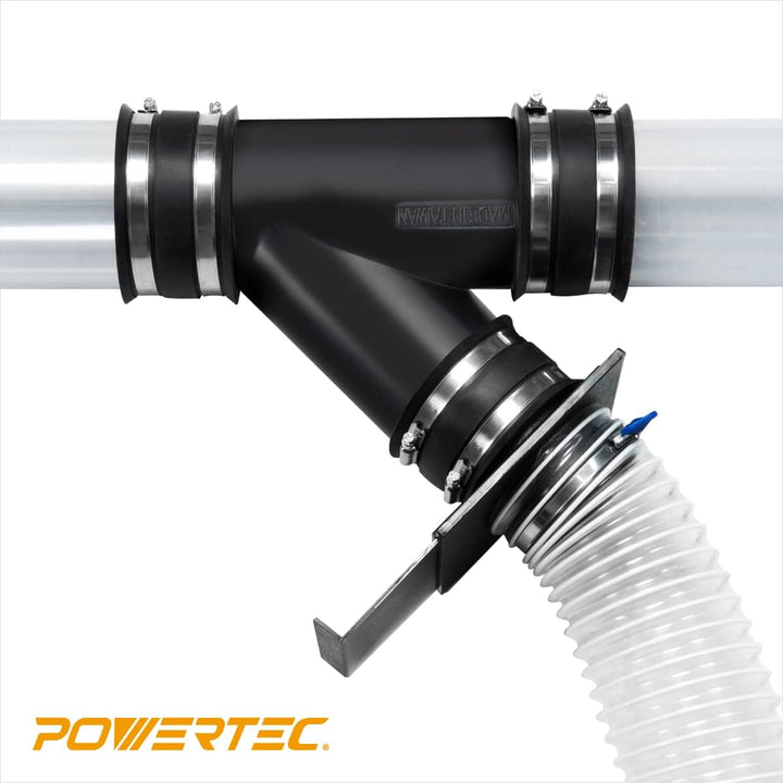 POWERTEC 70149-P2 Staubschutz-Flex-Manschette mit Stahlschlauchschellen, Schlauchverbinder, Gummiman