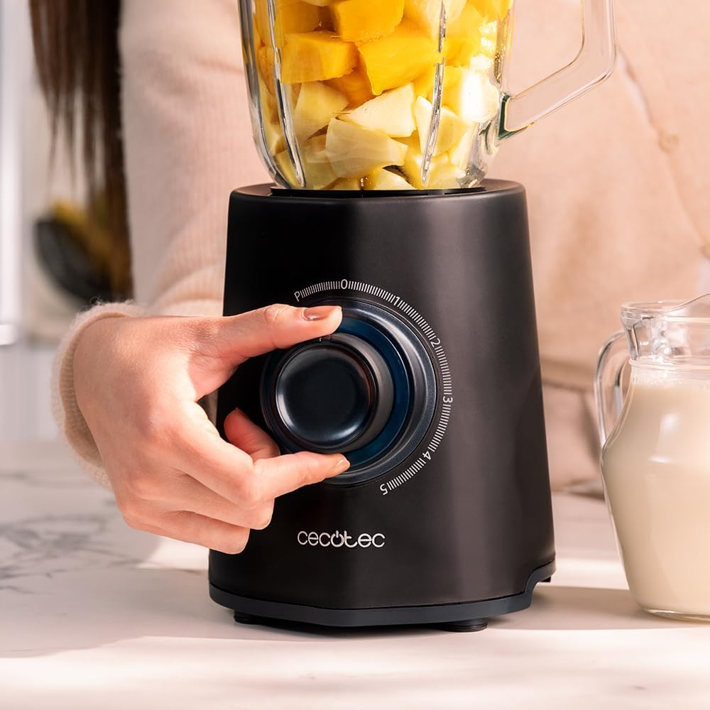 Cecotec Standmixer Power Black Titanium 2300MAX Mix Go. 2300W maximale Leistung, 1,5L Fassungsvermög