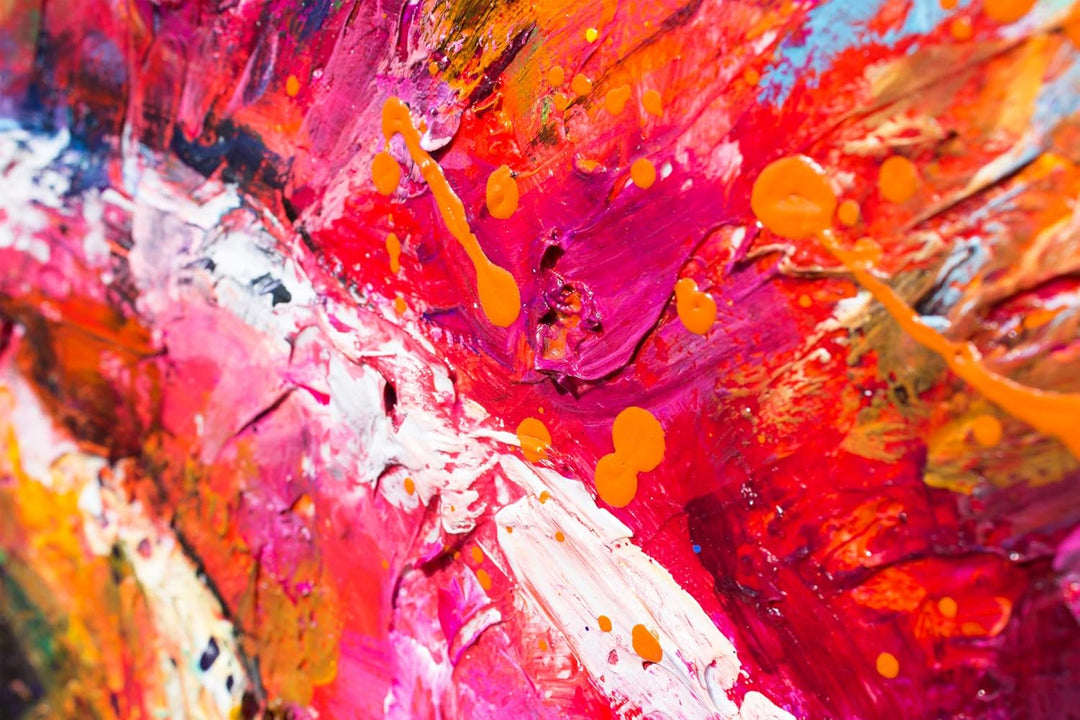 YS-Art XXL Abstrakt Acryl Gemälde auf Leinwand Chamäleon handgemalt Wandbilder bunt Pop Art Farbenfr