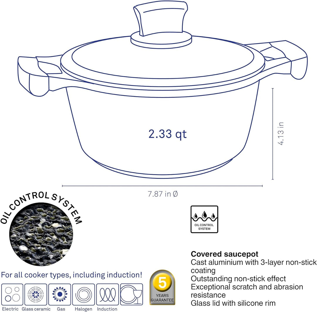 Kela Fleischtopf Kerros 16cm aus Aluguss, Schwarz, 16 cm