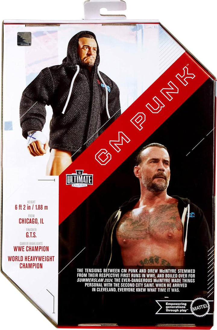 Mattel WWE Ultimate Edition Actionfigur &amp; Zubehör Set, CM Punk 15,2 cm Sammlerstück, austauschbare K