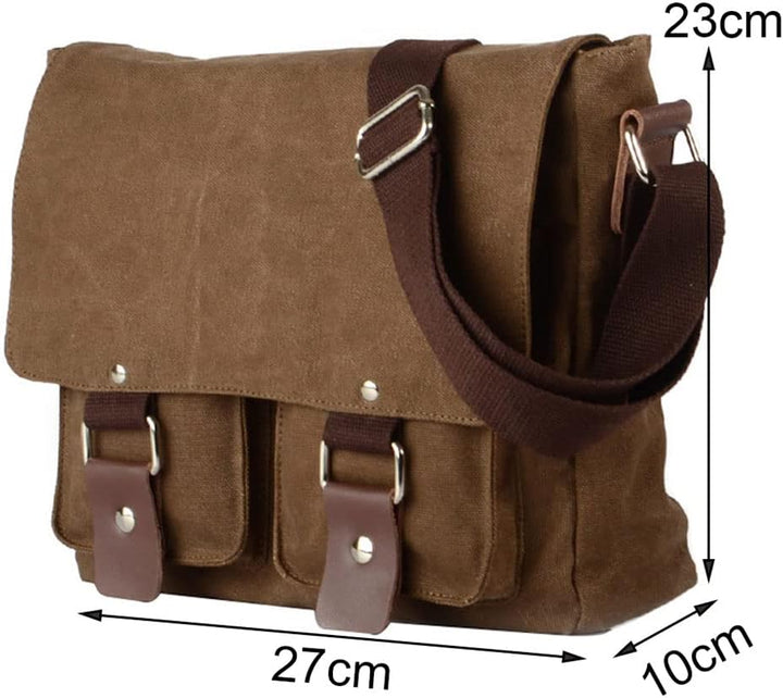 Neuleben Kameratasche Schultertasche mit abnehmbarem Kamerafach Vintage klein Umhängetasche Canvas f