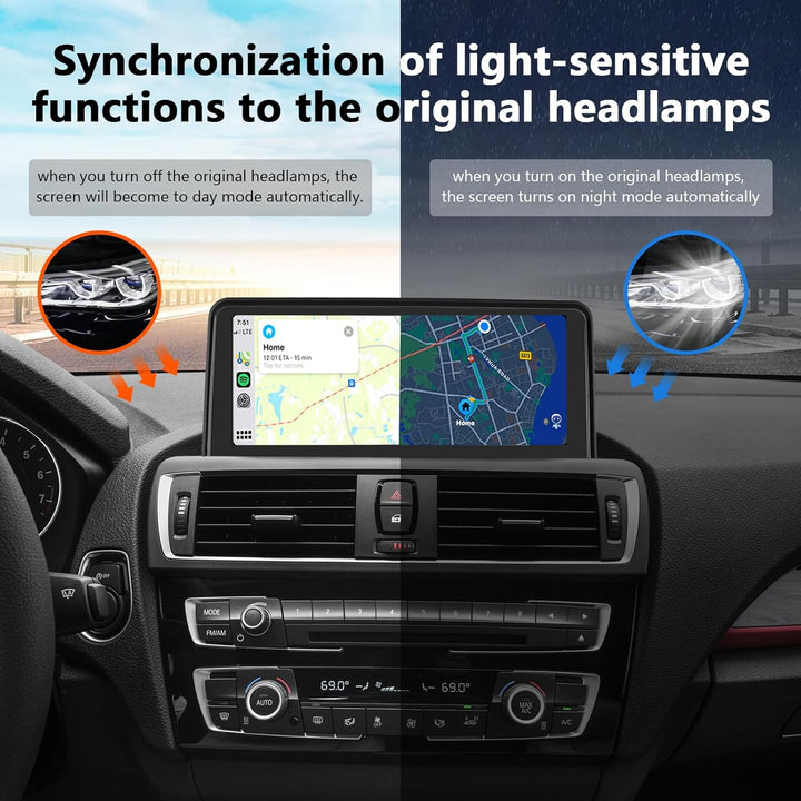 Road Top Autoradio 10,25 Zoll Car Radio, Kabellos CarPlay/Android Auto/Mirrorlink/Navigation für BMW