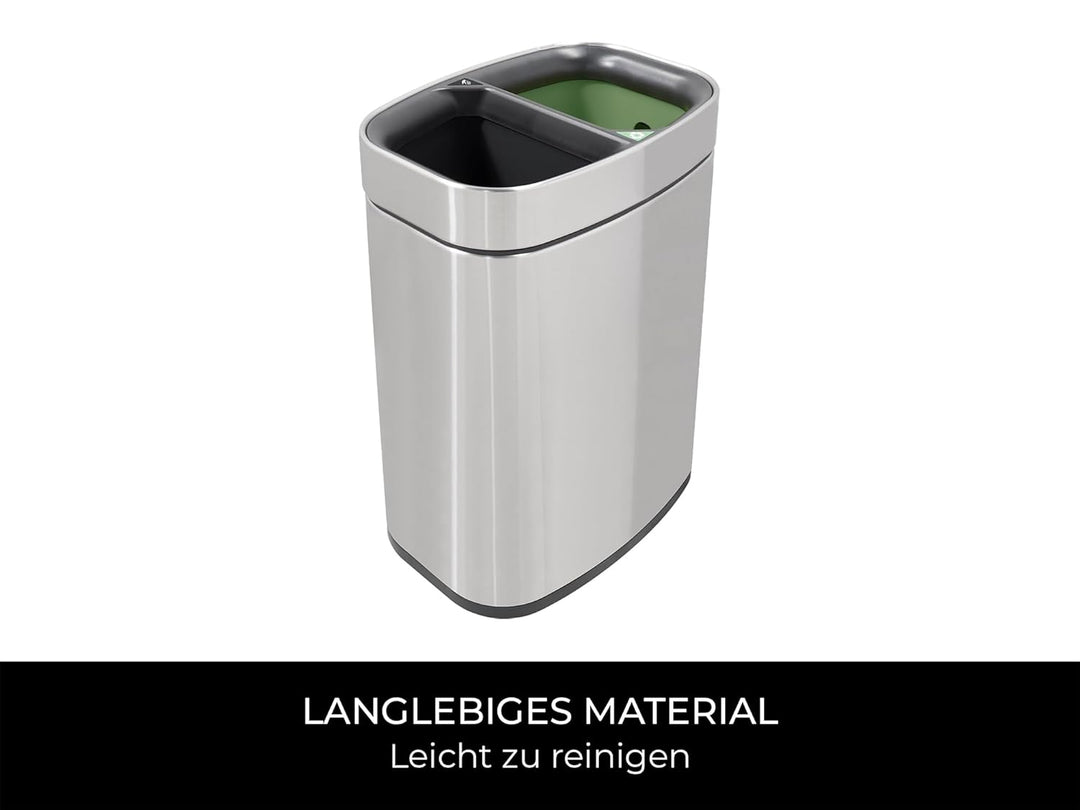 Corby Newport Doppel-Recyclingbehälter aus gebürstetem Edelstahl Brushed Stainless Steel, Brushed St