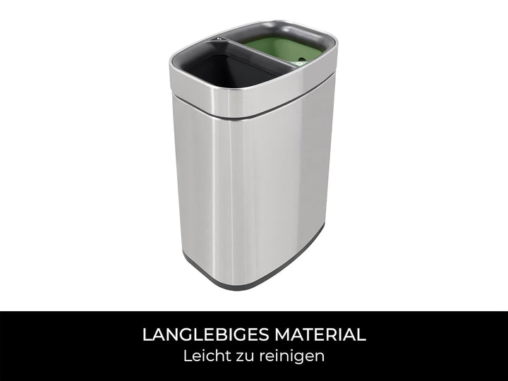Corby Newport Doppel-Recyclingbehälter aus gebürstetem Edelstahl Brushed Stainless Steel, Brushed St