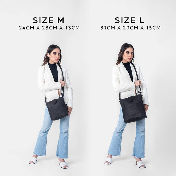 LEABAGS Leder Handtasche Damen I Premium Echtleder Umhängetasche I Damen Schultertasche I Damentasch