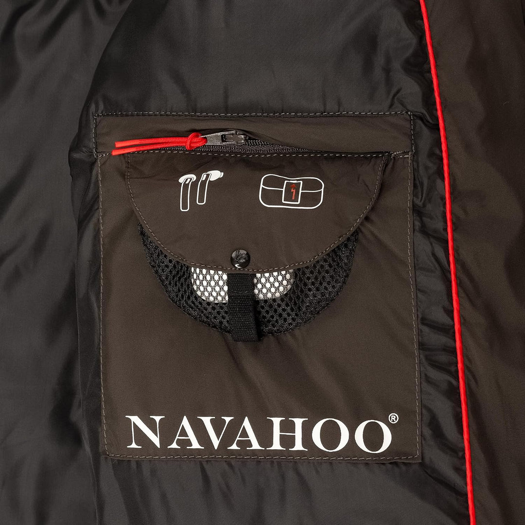 Navahoo Damen Wintermantel Warmer Steppmantel lang mit Abnehmbarer Kapuze Isalie XS-XXL XXL Anthraci