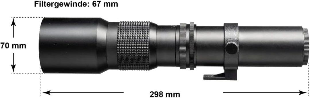 Walimex 12728 500mm 1:8,0 DSLR-Objektiv für Nikon F Bajonett schwarz (manueller Fokus, für Vollforma