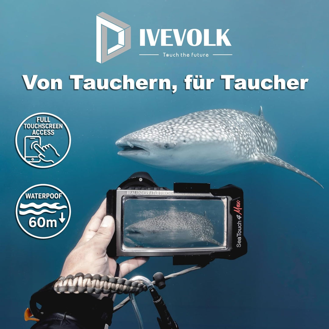 DIVEVOLK Unterwasser-Fotografie Seatouch 4 Max Unterwassergehäuse für iPhone 12/12 Pro/12 Pro Max/13