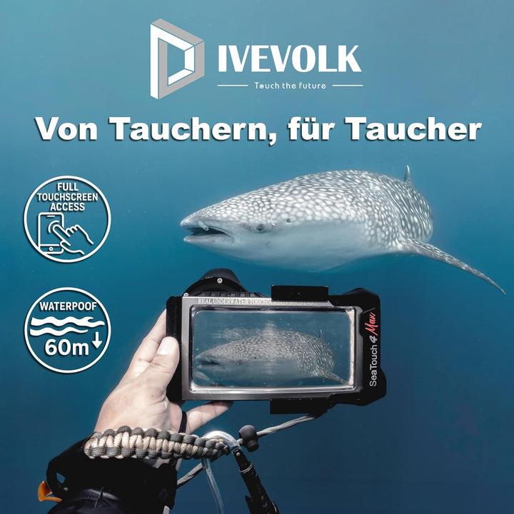 DIVEVOLK Unterwasser-Fotografie Seatouch 4 Max Unterwassergehäuse für iPhone 12/12 Pro/12 Pro Max/13