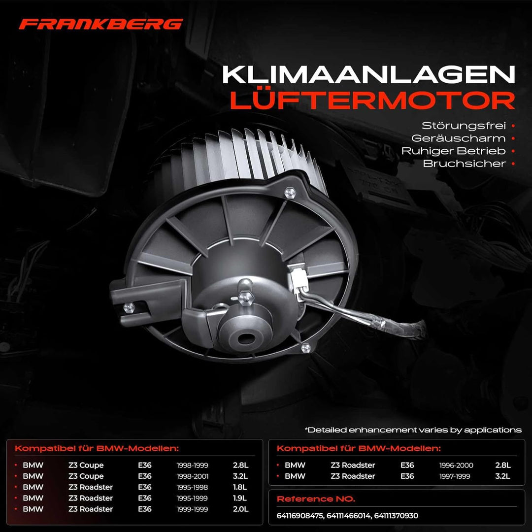 Frankberg Innenraumgebläse Gebläsemotor Heizungsgebläse Kompatibel mit 3er E30 316 318 320 323 325 1