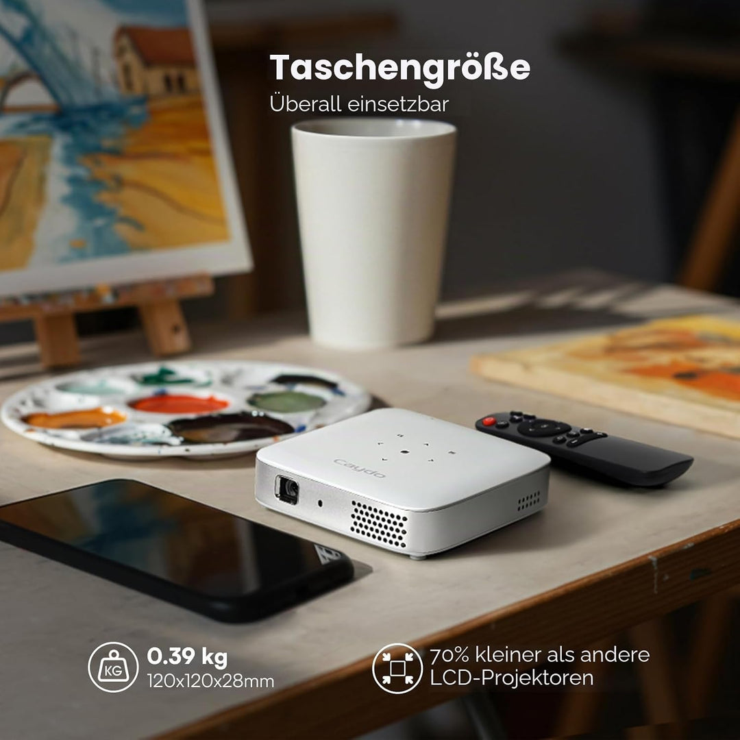 Caydo M1C Zeichen-Beamer, wiederaufladbarer DLP-Zeichenprojektor mit exklusiver Kunst-Zeichen-App, t
