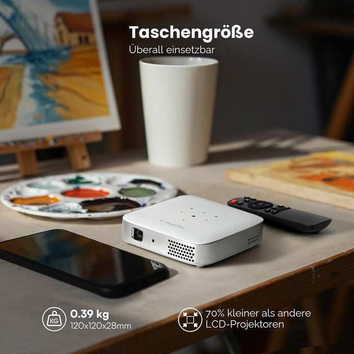 Caydo M1C Zeichen-Beamer, wiederaufladbarer DLP-Zeichenprojektor mit exklusiver Kunst-Zeichen-App, t