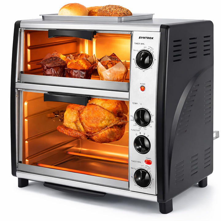 Syntrox 42 l Kleiner Mini Backofen Lollox | Miniofen | Pizzaofen | Pizzabackofen, 42 Liter, inklusiv
