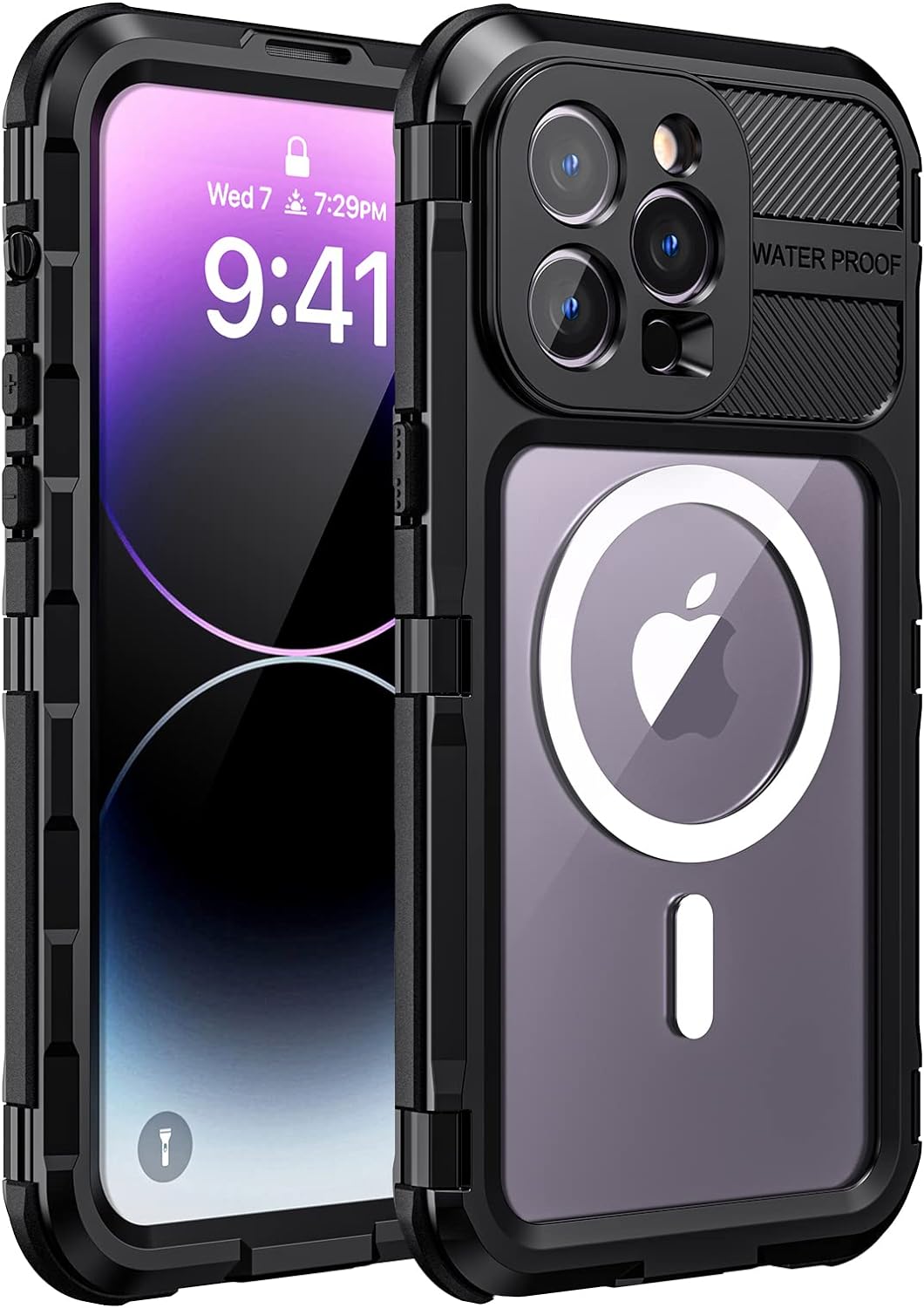 seacosmo für iPhone 14 Pro Max Hülle Wasserdicht [Kompatibel mit Magsafe] Metall Handyhülle iPhone 1