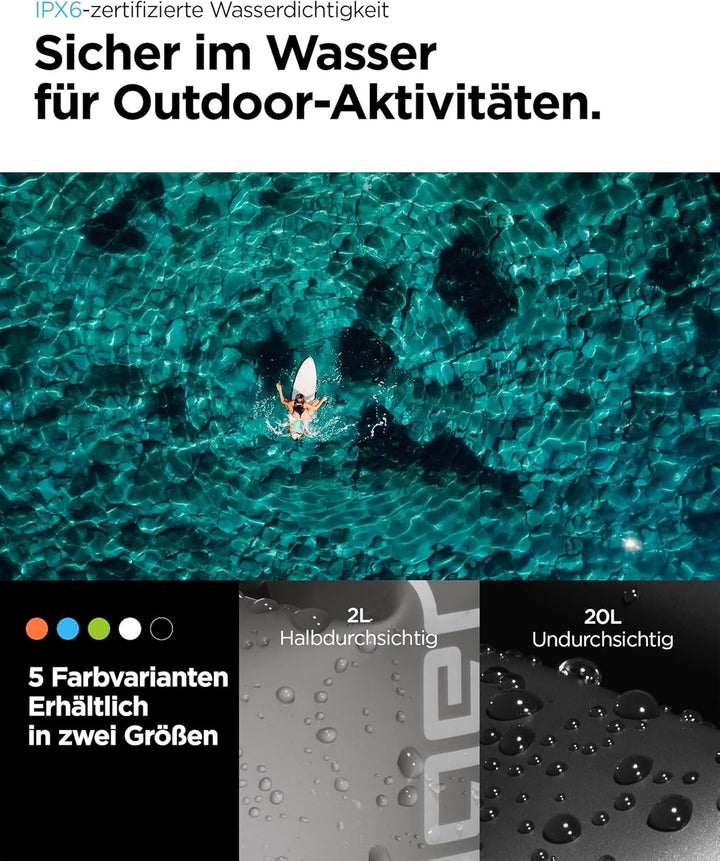 Spigen Dry Bag Set [Aqua Shield] [20L+21] wasserdichte Tasche Set wasserfeste Tasche & Rucksack für
