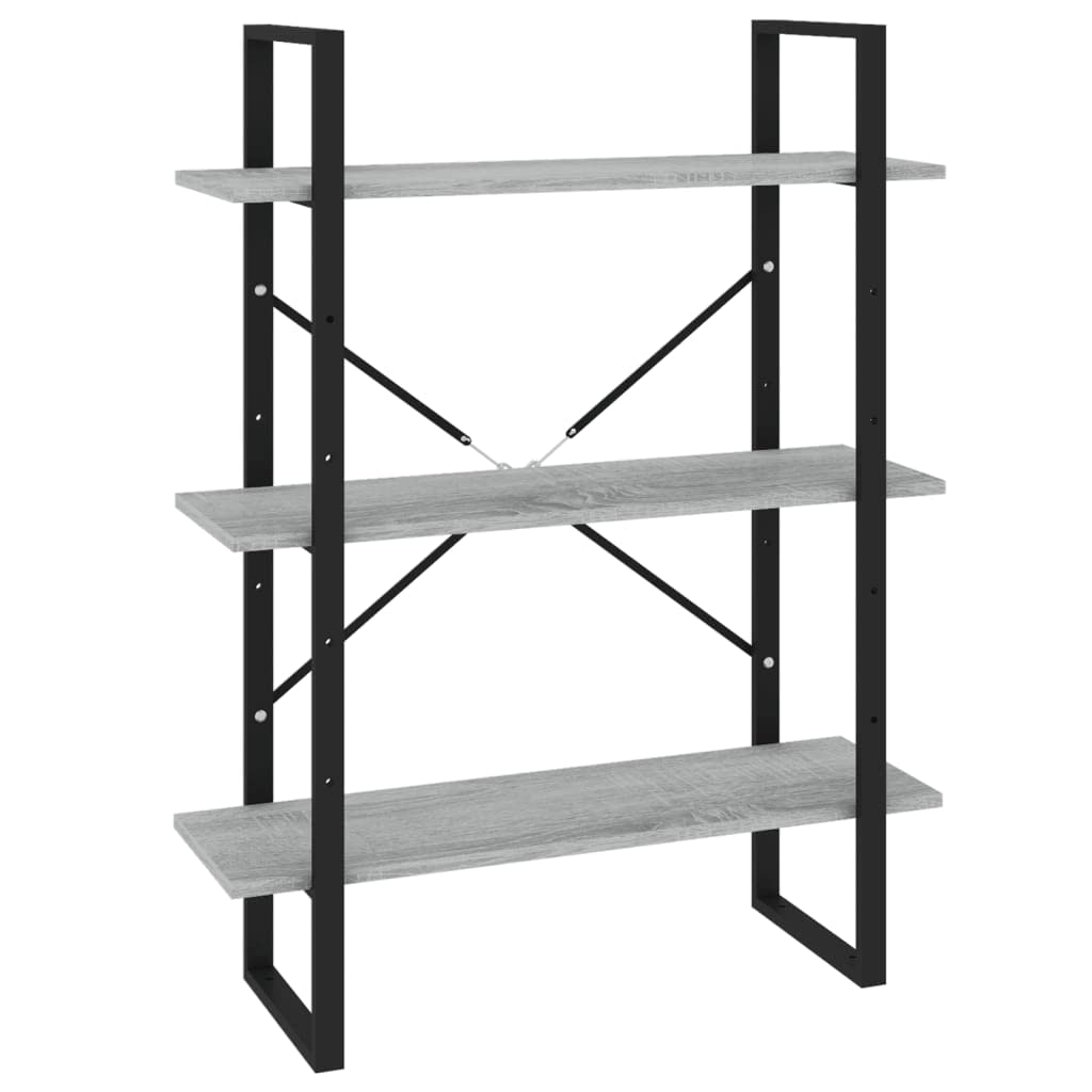 vidaXL Bücherregal Standregal Büroregal Wandregal Aktenregal Aufbewahrung Regal Deko Wohnzimmer Grau
