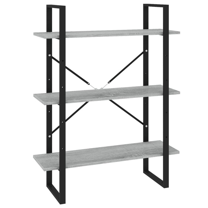 vidaXL Bücherregal Standregal Büroregal Wandregal Aktenregal Aufbewahrung Regal Deko Wohnzimmer Grau