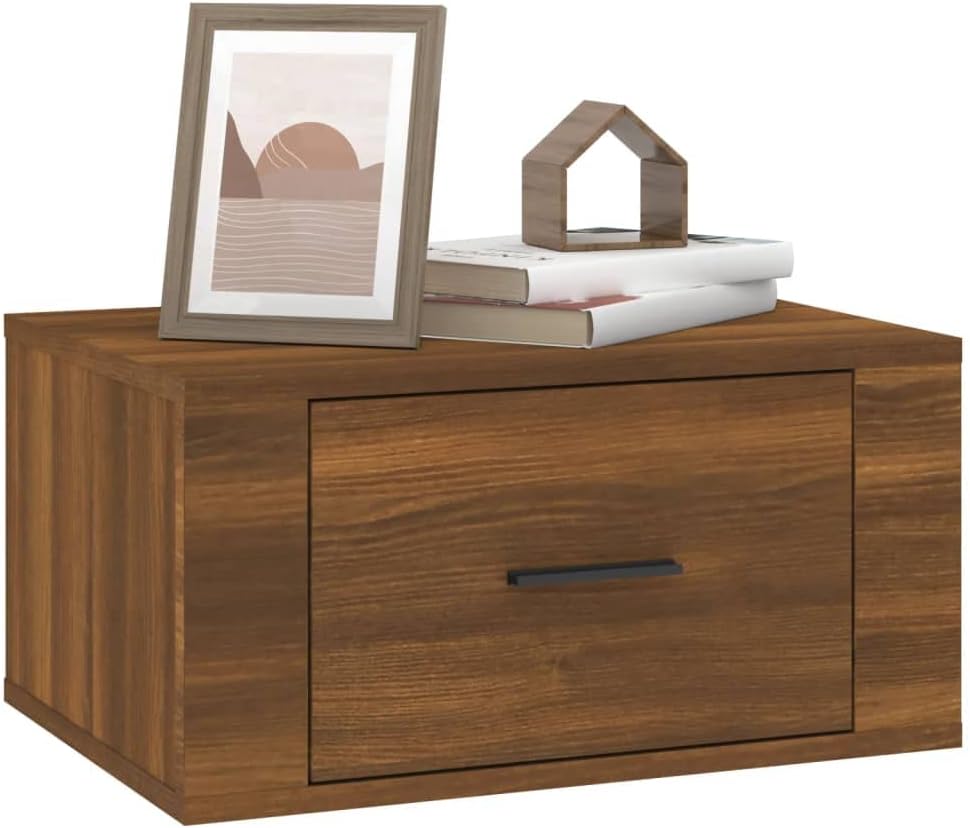 Nachtschränkchen Nachtkommode Wand-Nachttisch Braun Eichen-Optik 50x36x25 cm Bett Kommode Nachtschra