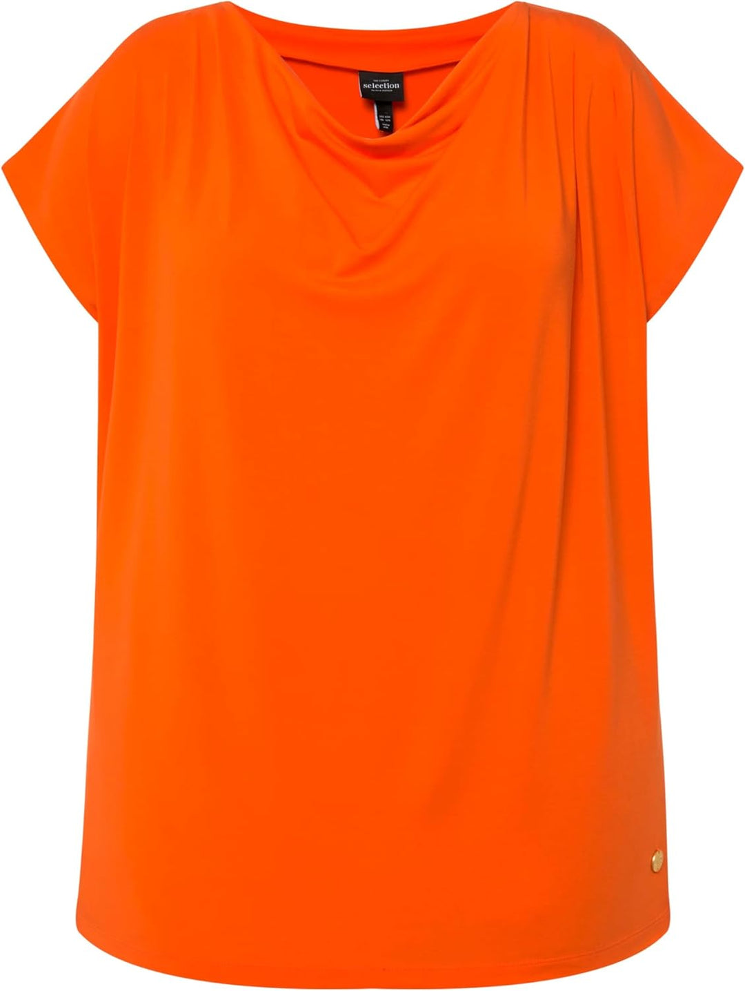 Ulla Popken Damen Wasserfall T-Shirt 42-44 Hellorange, 42-44 Hellorange