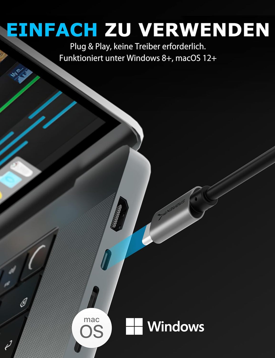 SABRENT SD, Micro SD USB C Kartenleser, USB 3.2 Speicherkartenleser, 312 MBps High Speed Externe Kar