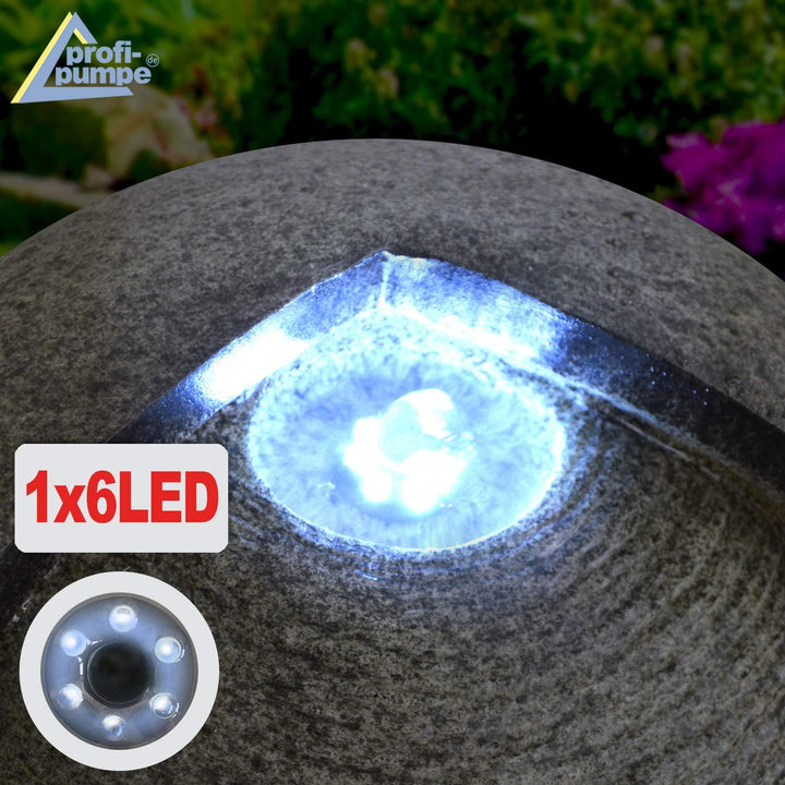 Gartenbrunnen Brunnen Zierbrunnen Zimmerbrunnen Brunnen mit LED-Licht 230V Wasserfall Wasserspiel fü