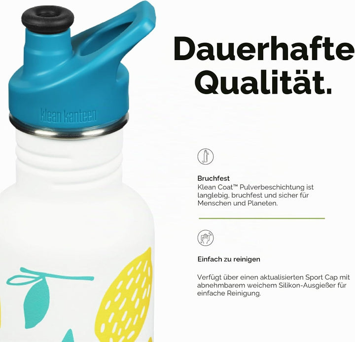 Klean Kanteen Unisex – Erwachsene Klean Kanteen-1008929 Flasche, Lemons, One Size Einheitsgrösse Lem
