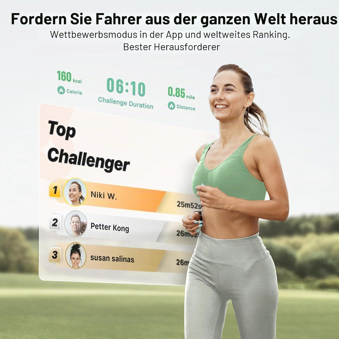 UREVO Laufband, faltbar, mit App, 3-in-1, elektrisches Laufband, 1-10 km/h, doppelte Dämpfung, mit L