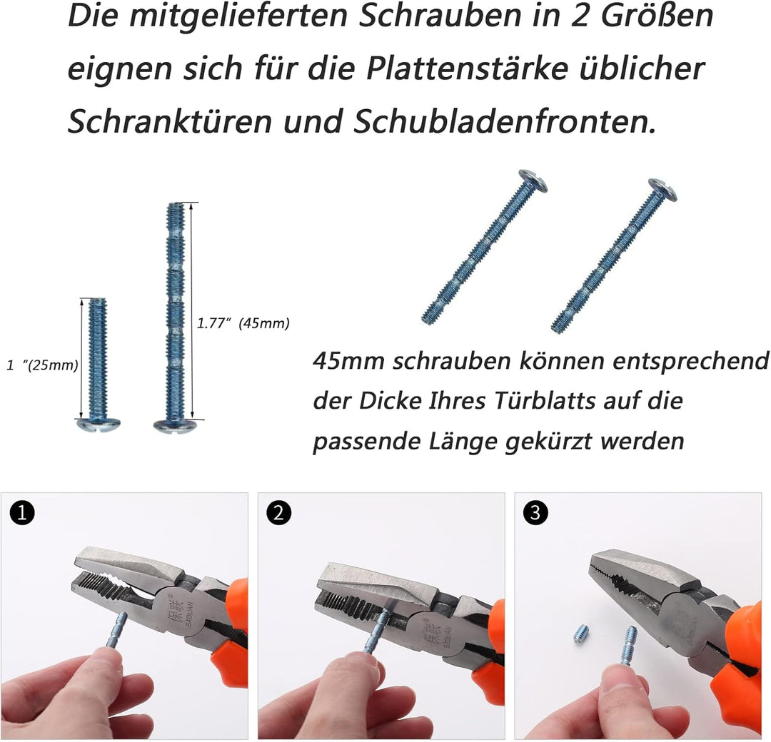 FURNIWARE 10 Stück Griffe, 192mm Lochabstand, Schrank- und Küchengriffe, Schubladengriffe, Gebürstet