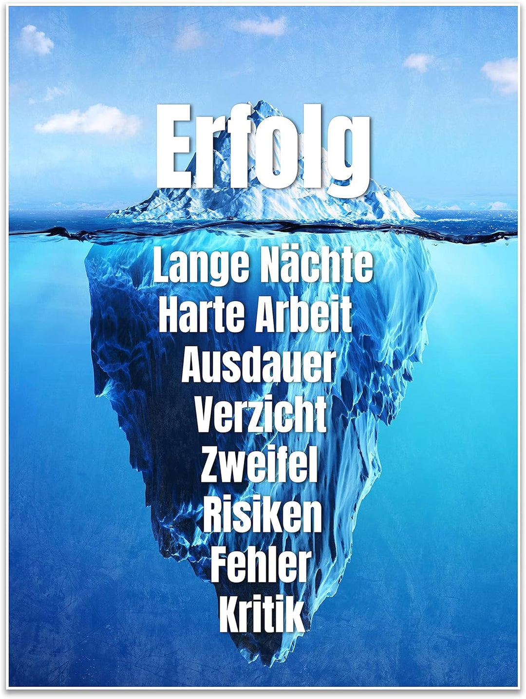 wandmotiv24 Poster als Wanddeko, Grösse 80x60cm, Erfolg Eisberg, Arktis, Arbeit, Moderne Wanddeko, W