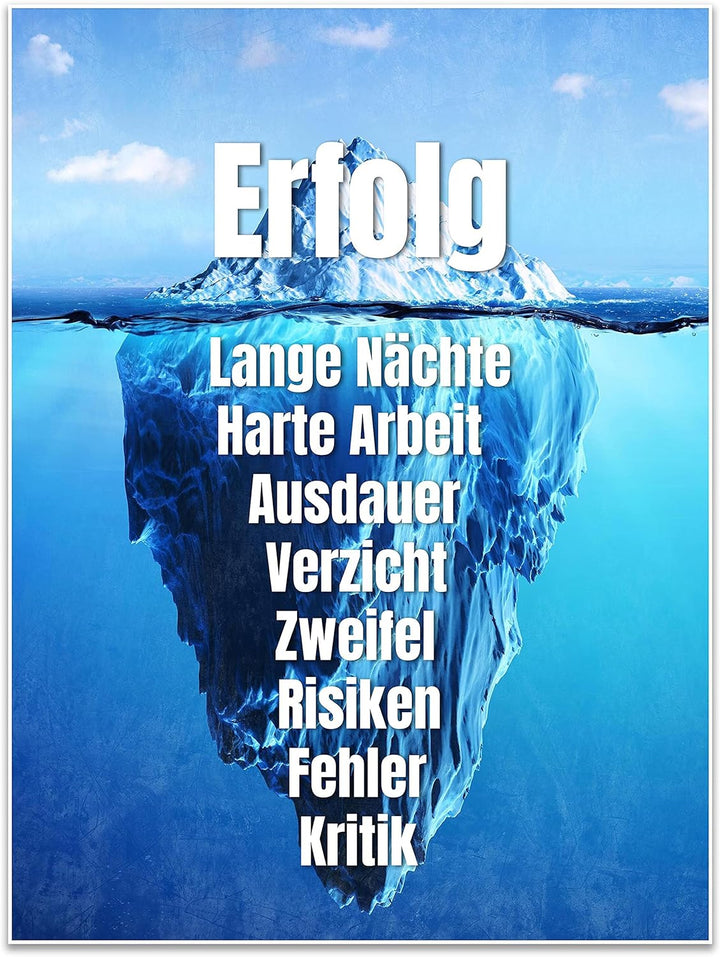 wandmotiv24 Poster als Wanddeko, Grösse 80x60cm, Erfolg Eisberg, Arktis, Arbeit, Moderne Wanddeko, W