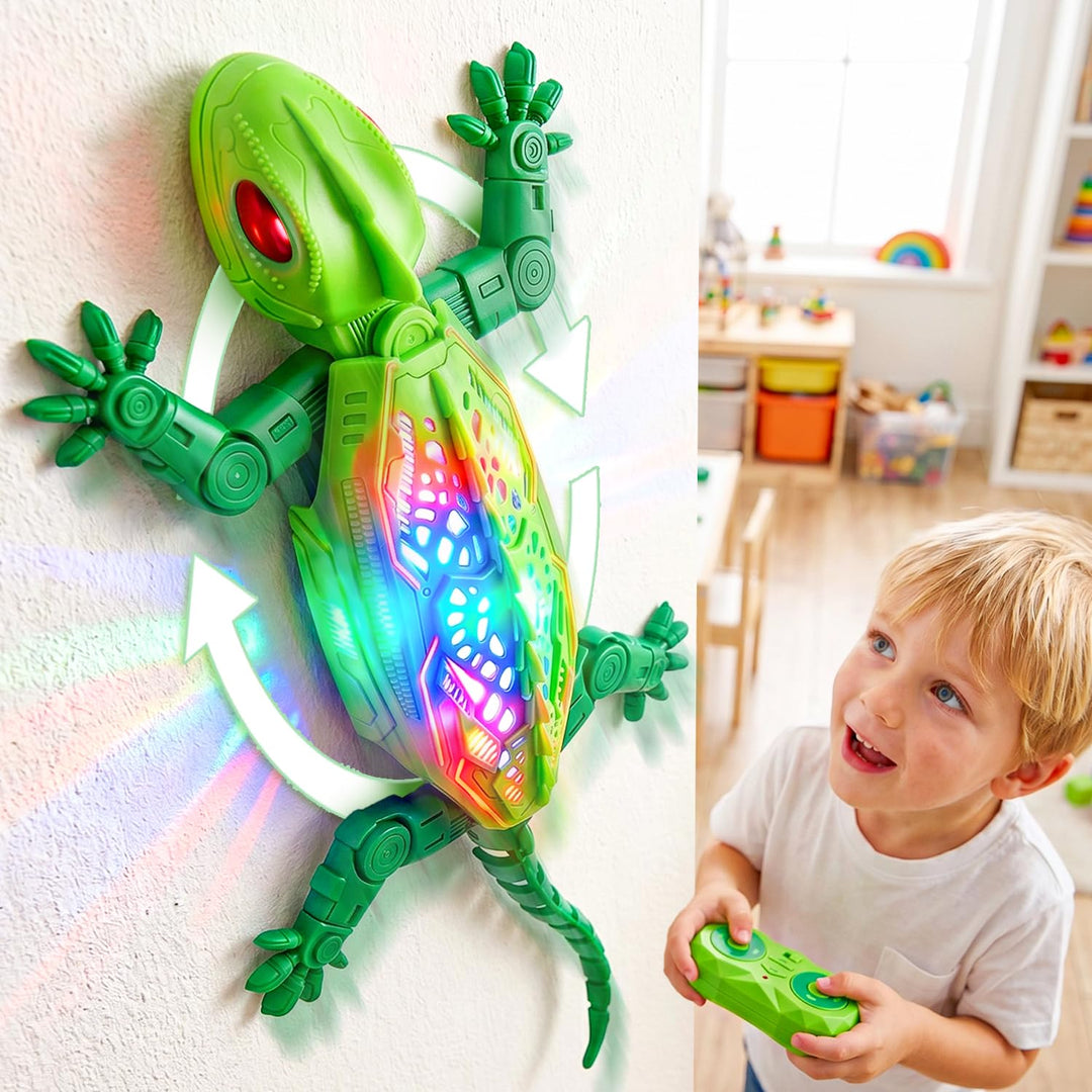 FOTSHARER Green Wall Crawler Gecko, wiederaufladbare ferngesteuerte Eidechse mit realistischer bioni