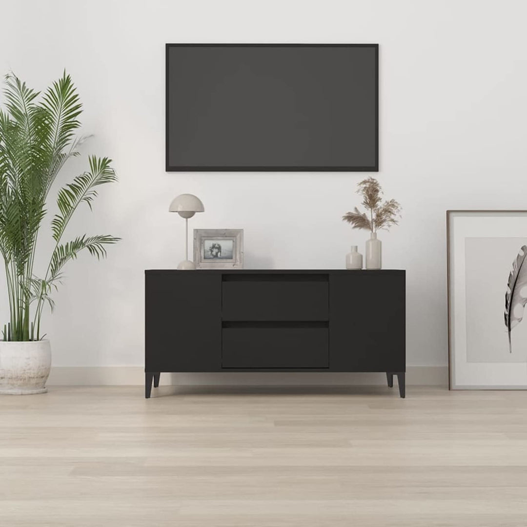 Tidyard TV Schrank Lowboard mit 4 offene Fächer und 2 Schubladen TV Möbel Fernsehschrank Fernsehtisc